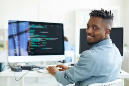 Man working on a computer