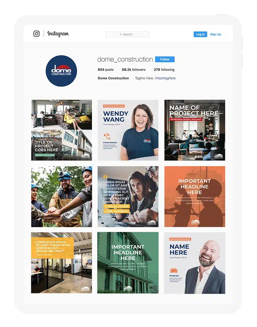 Instagram for a general contractor