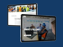 Website mockup on device screens