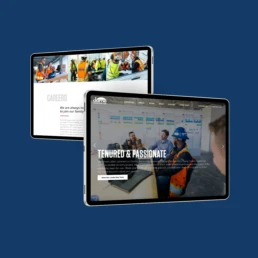 Website mockup on device screens