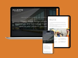 Website mockup on device screens