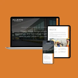 Website mockup on device screens