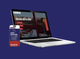 Website mockup on device screens