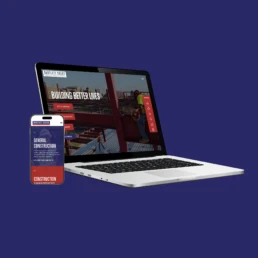 Website mockup on device screens