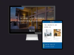 Website mockup on device screens