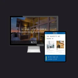Website mockup on device screens