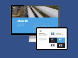 Website mockup on device screens
