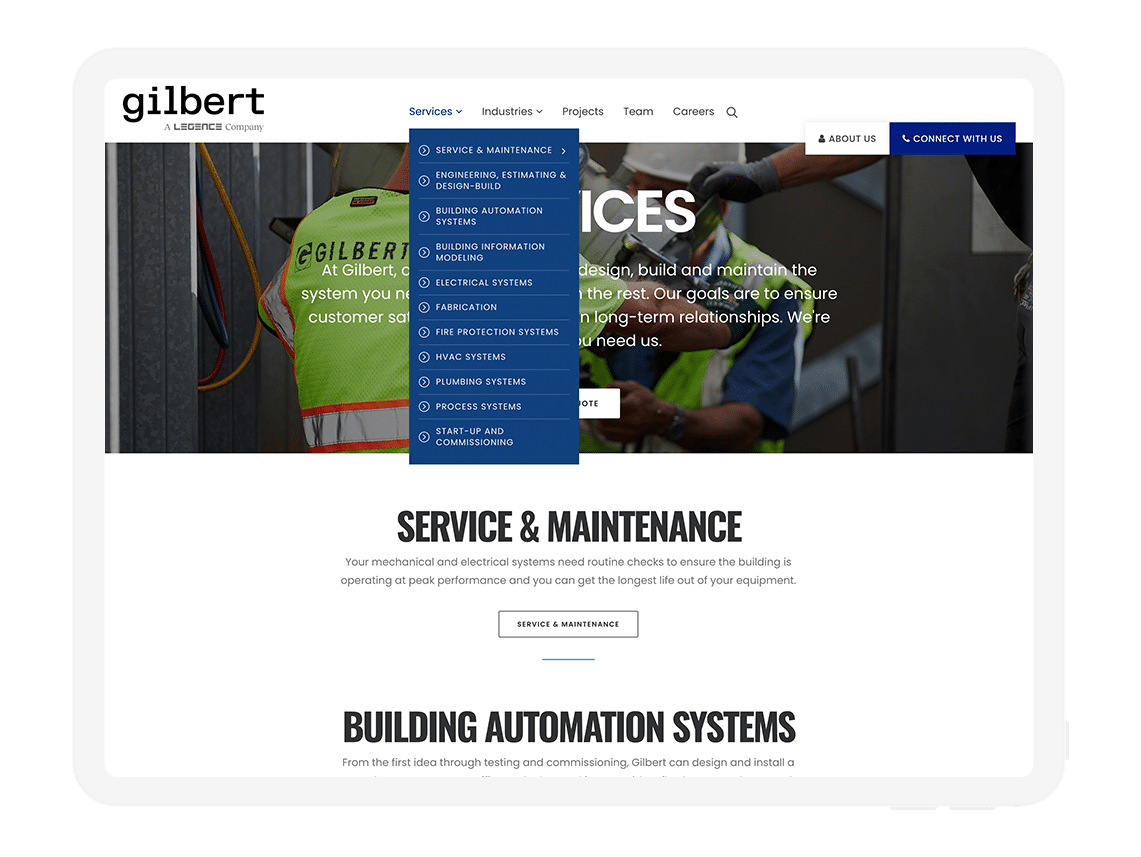 MEP Contractor Website Design