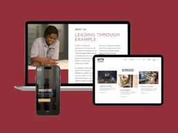 Website mockup on device screens