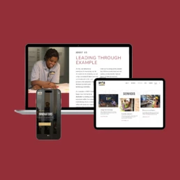 Website mockup on device screens