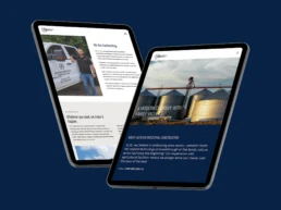 Website mockup on device screens
