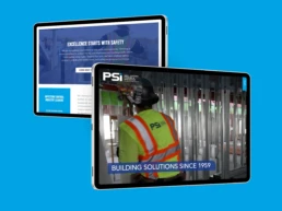Website mockup on device screens