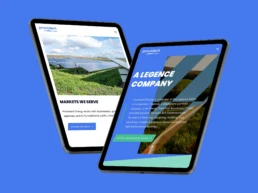 Website mockup on device screens
