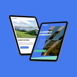 Website mockup on device screens