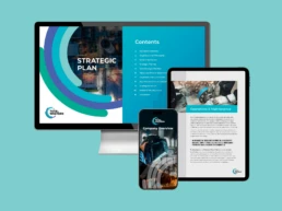 Website mockup on device screens
