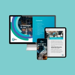 Website mockup on device screens