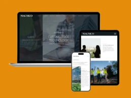 Website mockup on device screens