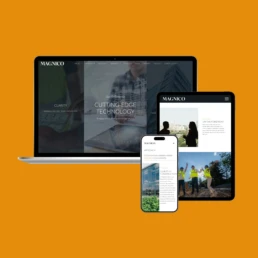 Website mockup on device screens