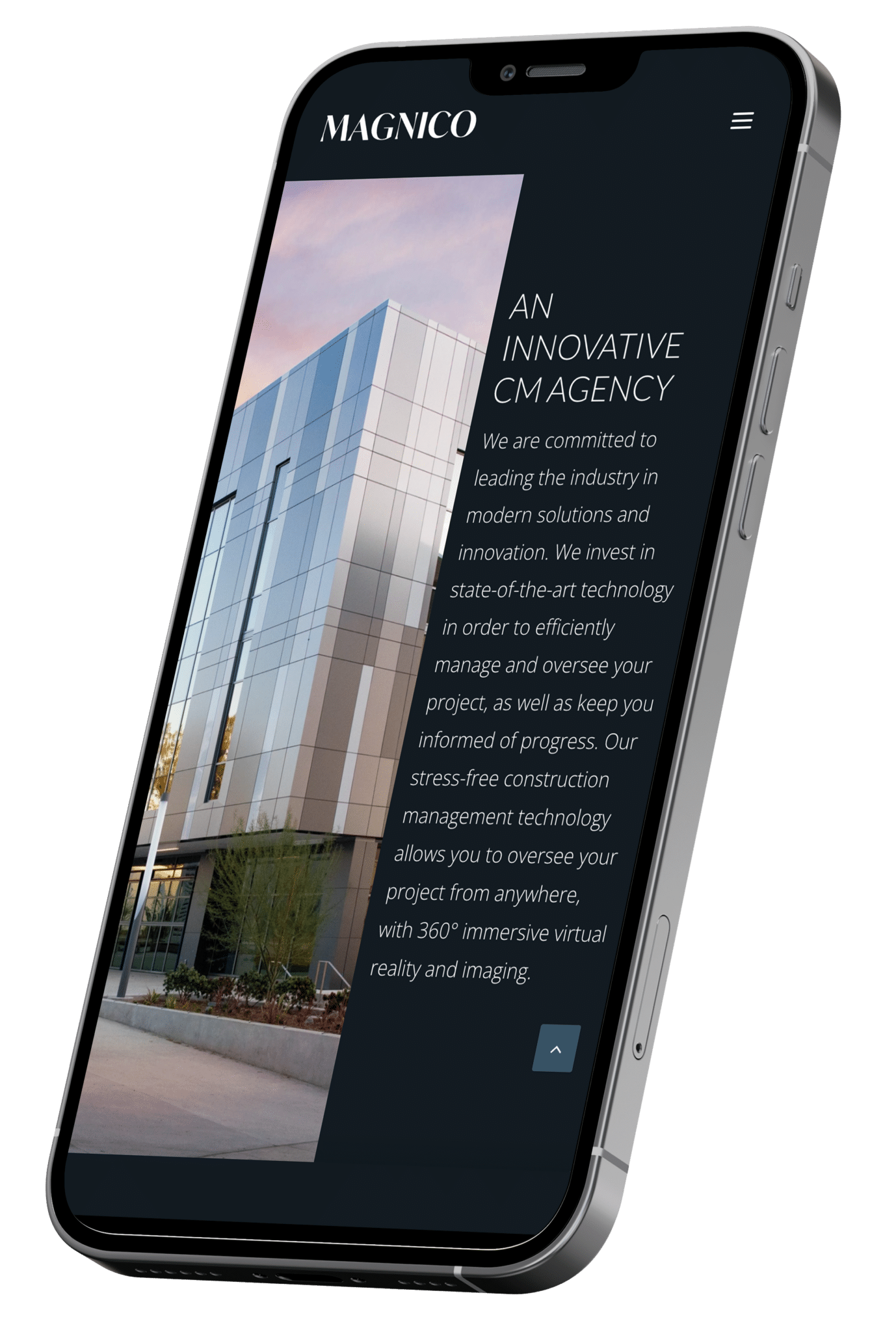 General Contractor website design on a smartphone