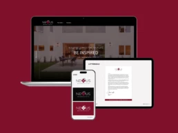 Website mockup on device screens
