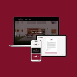 Website mockup on device screens
