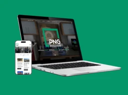 Website mockup on device screens