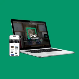 Website mockup on device screens