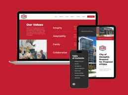 Website mockup on device screens