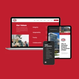 Website mockup on device screens