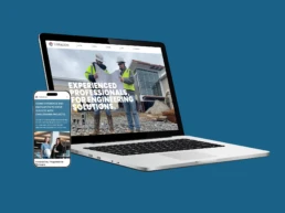 Website mockup on device screens