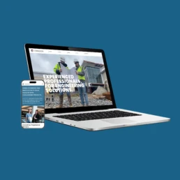 Website mockup on device screens