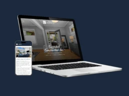 Website mockup on device screens