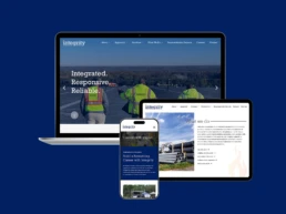 Website mockup on device screens