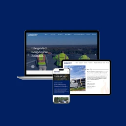 Website mockup on device screens