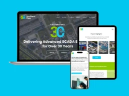 Website mockup on device screens