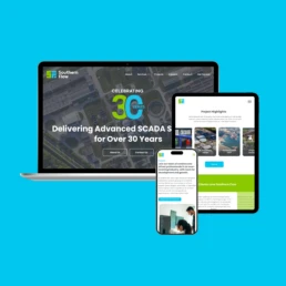 Website mockup on device screens