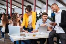 People working in an office