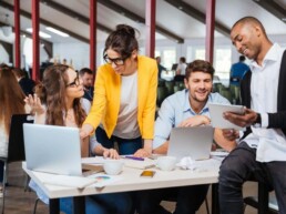 People working in an office