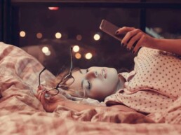 Woman looking at her phone