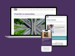 Website mockup on device screens