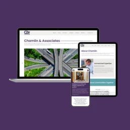Website mockup on device screens