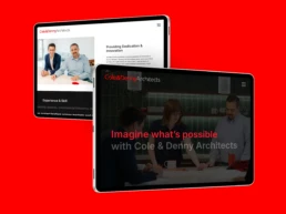 Website mockup on device screens