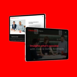 Website mockup on device screens