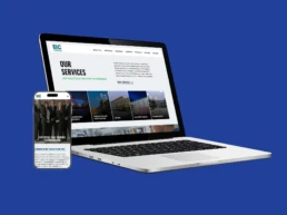 Website mockup on device screens