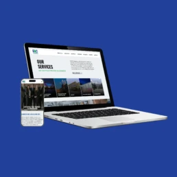 Website mockup on device screens