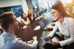 People working in an office