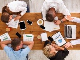group of people in a meeting