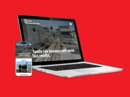 Website mockup on device screens
