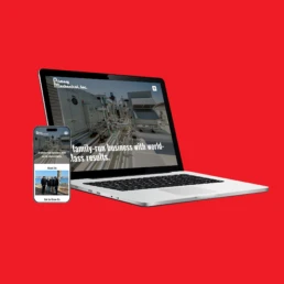 Website mockup on device screens