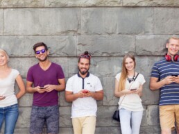 Coworkers smiling